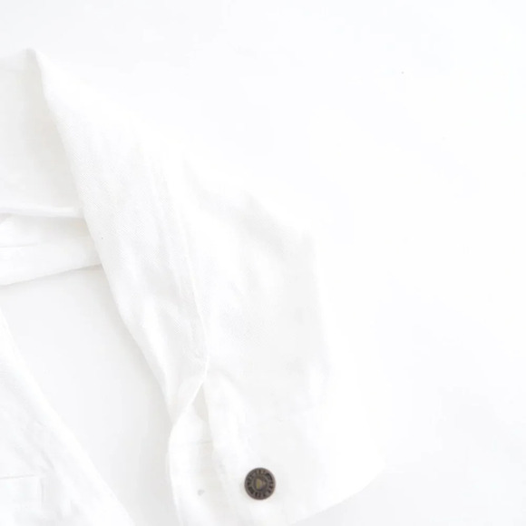 Vintage Liz Authentic White 100% Cotton Button Up Denim Jean Jacket S - Picture 5 of 11